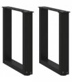 vidaXL Coffee Table Legs U-Shaped 2 pcs Black 28x(42-43) cm Steel — Size: 28 x (42-43) cm — V0671986334