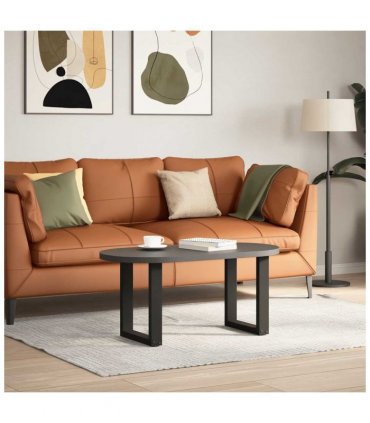 vidaXL Coffee Table Legs U-Shaped 2 pcs Black 28x(42-43) cm Steel — Size: 28 x (42-43) cm — V0671986334