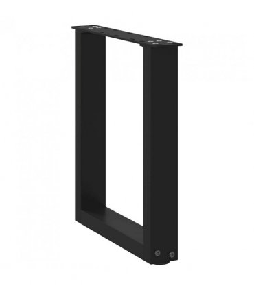 vidaXL Coffee Table Legs U-Shaped 2 pcs Black 28x(42-43) cm Steel — Size: 28 x (42-43) cm — V0671986334