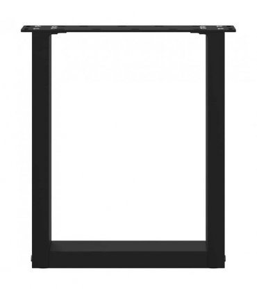 vidaXL Coffee Table Legs U-Shaped 2 pcs Black 28x(42-43) cm Steel — Size: 28 x (42-43) cm — V0671986334
