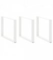 vidaXL Dining Table Legs U-Shaped 3 pcs White 100x(72-73) cm Steel — Size: 100 x (72-73) cm