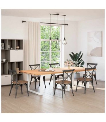 vidaXL Dining Table Legs U-Shaped 3 pcs White 100x(72-73) cm Steel — Size: 100 x (72-73) cm