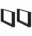 vidaXL Coffee Table Legs U-Shaped 2 pcs Black 60x(30-31) cm Steel — Size: 60 x (30-31) cm — V0671986337