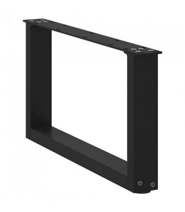 vidaXL Coffee Table Legs U-Shaped 2 pcs Black 60x(30-31) cm Steel — Size: 60 x (30-31) cm — V0671986337