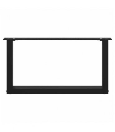vidaXL Coffee Table Legs U-Shaped 2 pcs Black 60x(30-31) cm Steel — Size: 60 x (30-31) cm — V0671986337