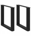 vidaXL Coffee Table Legs U-Shaped 2 pcs Black 50x(42-43) cm Steel — Size: 50 x (42-43) cm