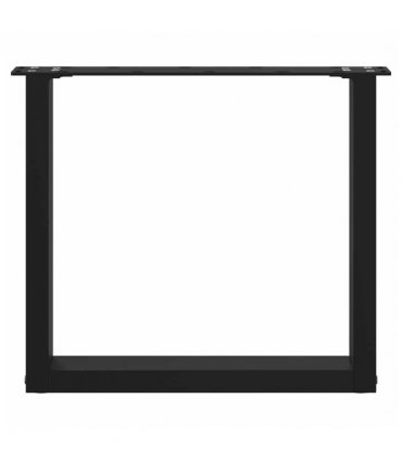 vidaXL Coffee Table Legs U-Shaped 2 pcs Black 50x(42-43) cm Steel — Size: 50 x (42-43) cm