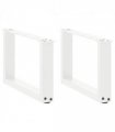 vidaXL Coffee Table Legs U-Shaped 2 pcs White 50x(30-31) cm Steel — Size: 50 x (30-31) cm