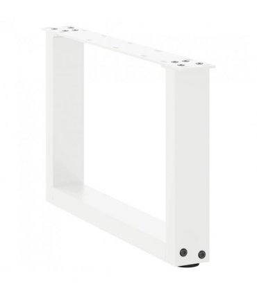 vidaXL Coffee Table Legs U-Shaped 2 pcs White 50x(30-31) cm Steel — Size: 50 x (30-31) cm