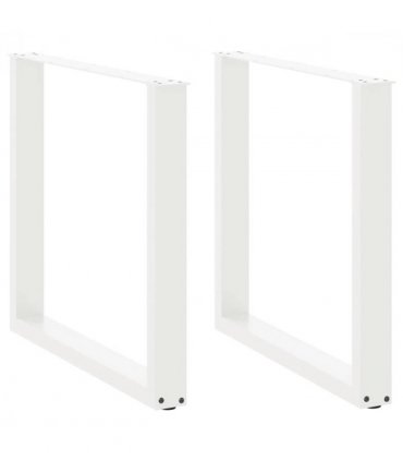 vidaXL Dining Table Legs U-Shaped 2 pcs White 80x(72-73) cm Steel — Size: 80 x (72-73) cm — V0671986341