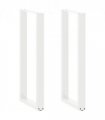 vidaXL Bar Table Legs U-Shaped 2 pcs White 50x(110-111) cm Steel — Size: 50 x (110-111) cm