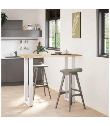 vidaXL Bar Table Legs U-Shaped 2 pcs White 50x(110-111) cm Steel — Size: 50 x (110-111) cm