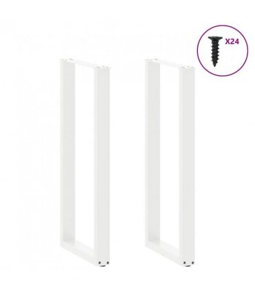 vidaXL Bar Table Legs U-Shaped 2 pcs White 50x(110-111) cm Steel — Size: 50 x (110-111) cm