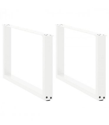 vidaXL Coffee Table Legs U-Shaped 2 pcs White 70x(42-43) cm Steel — Size: 70 x (42-43) cm