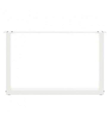 vidaXL Coffee Table Legs U-Shaped 2 pcs White 70x(42-43) cm Steel — Size: 70 x (42-43) cm