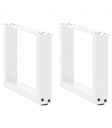 vidaXL Coffee Table Legs U-Shaped 2 pcs White 30x(30-31) cm Steel — Size: 30 x (30-31) cm — V0671986345