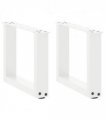 vidaXL Coffee Table Legs U-Shaped 2 pcs White 30x(30-31) cm Steel — Size: 30 x (30-31) cm — V0671986345