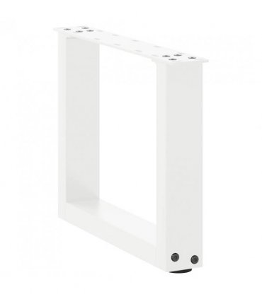 vidaXL Coffee Table Legs U-Shaped 2 pcs White 30x(30-31) cm Steel — Size: 30 x (30-31) cm — V0671986345