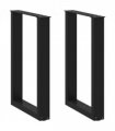 vidaXL Dining Table Legs U-Shaped 2 pcs Black 50x(72-73) cm Steel — Size: 50 x (72-73) cm — V0671986347