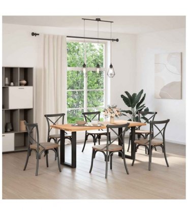 vidaXL Dining Table Legs U-Shaped 2 pcs Black 50x(72-73) cm Steel — Size: 50 x (72-73) cm — V0671986347