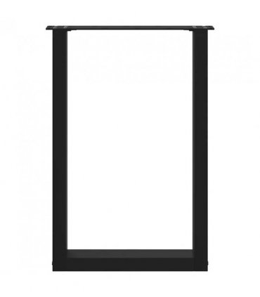 vidaXL Dining Table Legs U-Shaped 2 pcs Black 50x(72-73) cm Steel — Size: 50 x (72-73) cm — V0671986347
