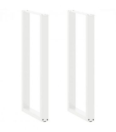 vidaXL Bar Table Legs U-Shaped 2 pcs White 40x(110-111) cm Steel — Size: 40 x (110-111) cm