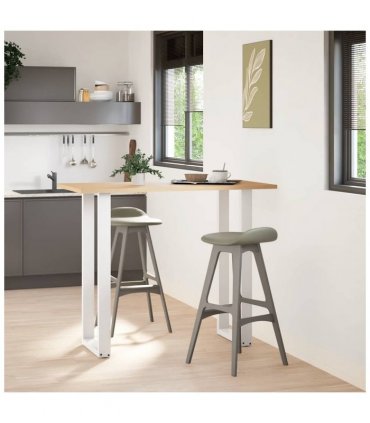 vidaXL Bar Table Legs U-Shaped 2 pcs White 40x(110-111) cm Steel — Size: 40 x (110-111) cm