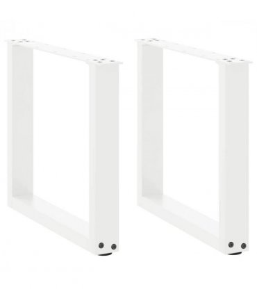 vidaXL Coffee Table Legs U-Shaped 2 pcs White 50x(42-43) cm Steel — Size: 50 x (42-43) cm