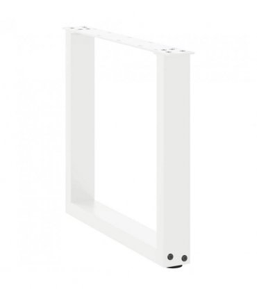 vidaXL Coffee Table Legs U-Shaped 2 pcs White 50x(42-43) cm Steel — Size: 50 x (42-43) cm