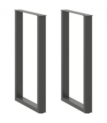 vidaXL Bar Table Legs U-Shaped 2 pcs Anthracite 60x(100-101) cm Steel — Size: 60 x (100-101) cm