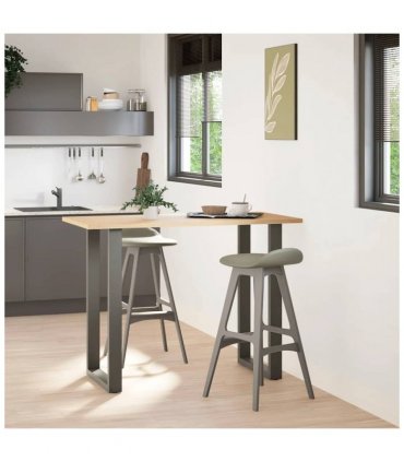 vidaXL Bar Table Legs U-Shaped 2 pcs Anthracite 60x(100-101) cm Steel — Size: 60 x (100-101) cm