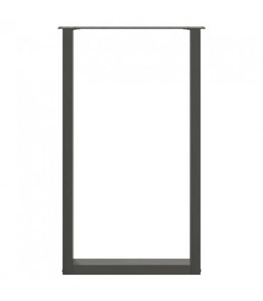 vidaXL Bar Table Legs U-Shaped 2 pcs Anthracite 60x(100-101) cm Steel — Size: 60 x (100-101) cm