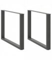 vidaXL Dining Table Legs U-Shaped 2 pcs Anthracite 100x(72-73) cm Steel — Size: 100 x (72-73) cm