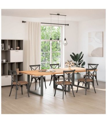 vidaXL Dining Table Legs U-Shaped 3 pcs Anthracite 100x(72-73) cm Steel — Size: 100 x (72-73) cm