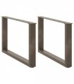vidaXL Coffee Table Legs U-Shaped 2 pcs Natural Steel 70x(42-43) cm Steel — Size: 70 x (42-43) cm