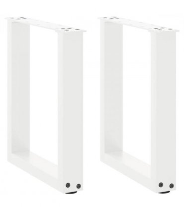vidaXL Coffee Table Legs U-Shaped 2 pcs White 38x(42-43) cm Steel — Size: 38 x (42-43) cm