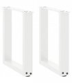 vidaXL Coffee Table Legs U-Shaped 2 pcs White 38x(42-43) cm Steel — Size: 38 x (42-43) cm