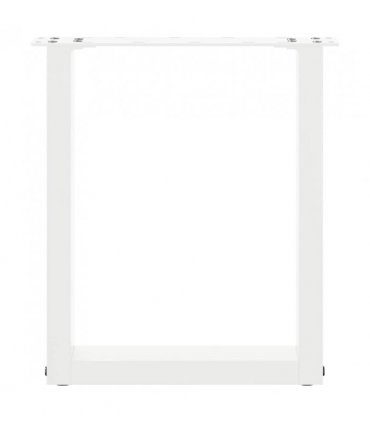 vidaXL Coffee Table Legs U-Shaped 2 pcs White 38x(42-43) cm Steel — Size: 38 x (42-43) cm