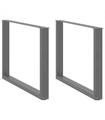 vidaXL Dining Table Legs U-Shaped 2 pcs Black 100x(72-73) cm Steel — Size: 100 x (72-73) cm