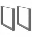vidaXL Dining Table Legs U-Shaped 2 pcs Black 100x(72-73) cm Steel — Size: 100 x (72-73) cm