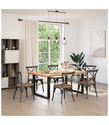 vidaXL Dining Table Legs U-Shaped 2 pcs Black 100x(72-73) cm Steel — Size: 100 x (72-73) cm
