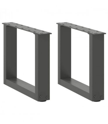 vidaXL Coffee Table Legs U-Shaped 2 pcs Anthracite 30x(30-31) cm Steel — Size: 30 x (30-31) cm — V0671986358