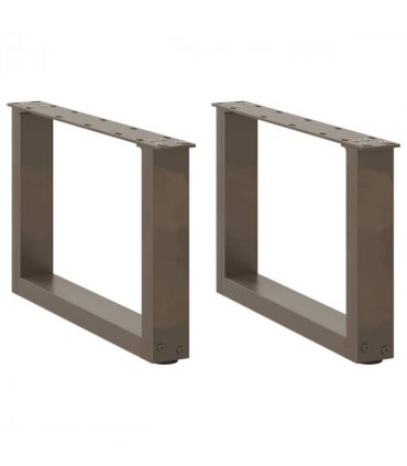 vidaXL Coffee Table Legs U-Shaped 2 pcs Natural Steel 50x(30-31) cm Steel — Size: 50 x (30-31) cm