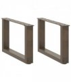 vidaXL Coffee Table Legs U-Shaped 2 pcs Natural Steel 50x(30-31) cm Steel — Size: 50 x (30-31) cm