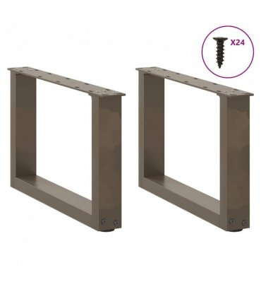 vidaXL Coffee Table Legs U-Shaped 2 pcs Natural Steel 50x(30-31) cm Steel — Size: 50 x (30-31) cm