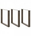 vidaXL Dining Table Legs U-Shaped 3 pcs Natural Steel 80x(72-73) cm Steel — Size: 80 x (72-73) cm