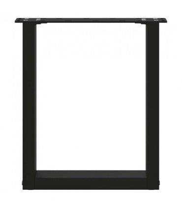 vidaXL Coffee Table Legs U-Shaped 2 pcs Black 38x(42-43) cm Steel — Size: 38 x (42-43) cm — V0671986362