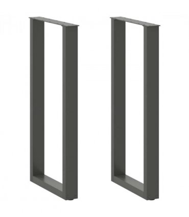 vidaXL Bar Table Legs U-Shaped 2 pcs Anthracite 40x(100-101) cm Steel — Size: 40 x (100-101) cm