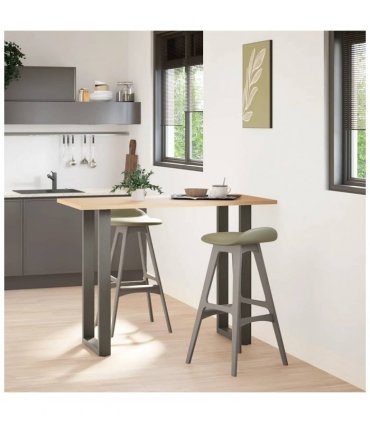 vidaXL Bar Table Legs U-Shaped 2 pcs Anthracite 40x(100-101) cm Steel — Size: 40 x (100-101) cm