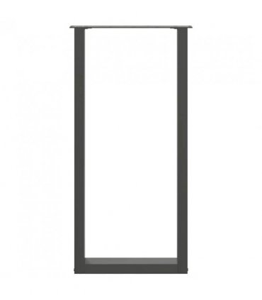 vidaXL Bar Table Legs U-Shaped 2 pcs Anthracite 40x(100-101) cm Steel — Size: 40 x (100-101) cm